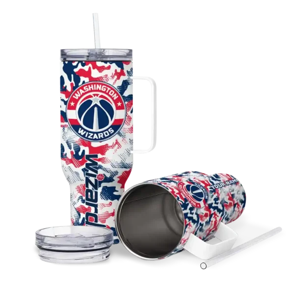 personalized washington wizards camo mashup blue white curved tumbler high quality 1.webp