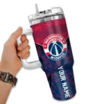personalized washington wizards chevron stripe blue curved tumbler best selling 1.webp