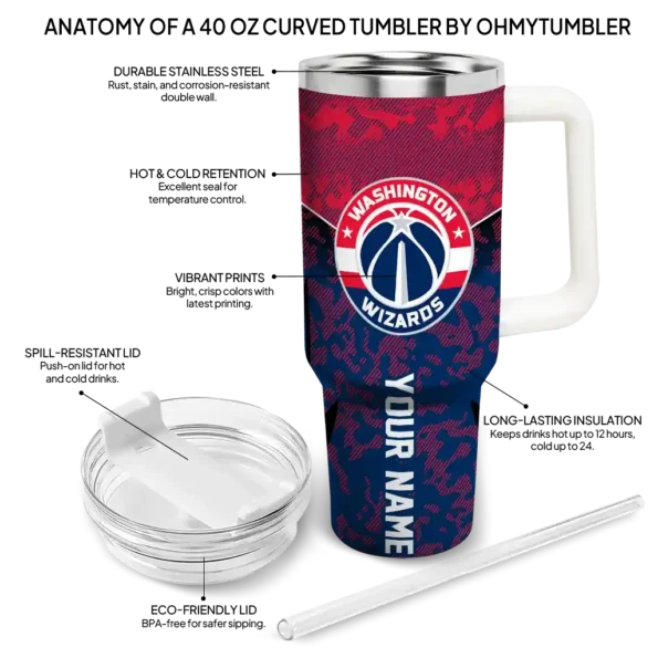 personalized washington wizards chevron stripe blue curved tumbler new arrival 1.webp
