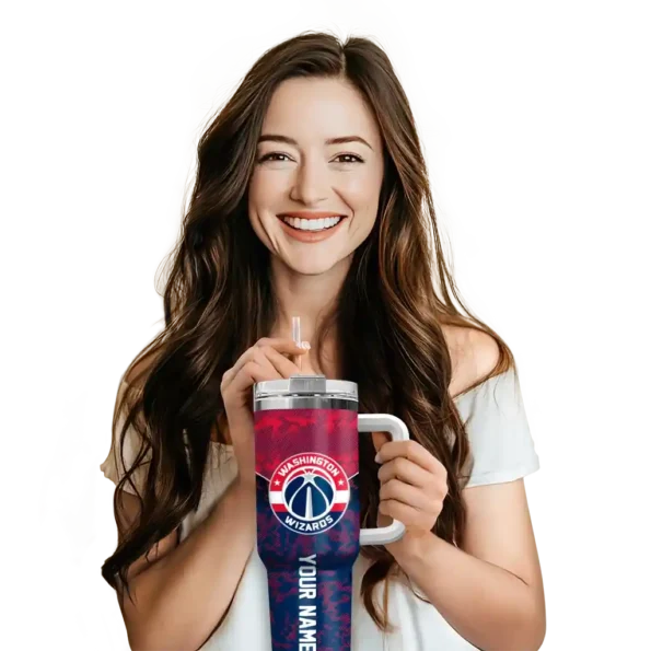personalized washington wizards chevron stripe blue curved tumbler premium grade 1.webp