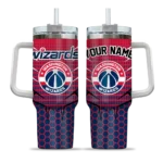 personalized washington wizards hex texture blue curved tumbler best selling 1.webp