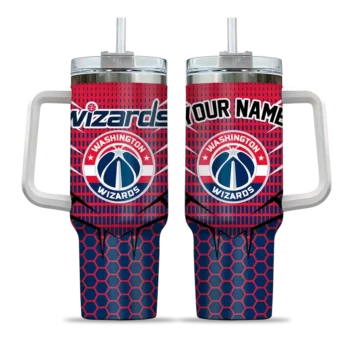 personalized washington wizards hex texture blue curved tumbler best selling 1.webp