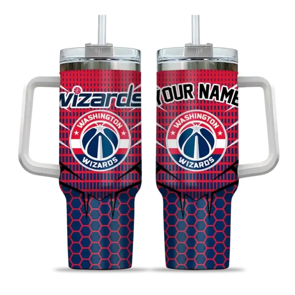 personalized washington wizards hex texture blue curved tumbler best selling 1.webp