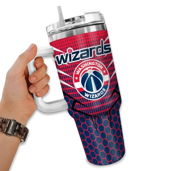 personalized washington wizards hex texture blue curved tumbler fashion forward 1.webp