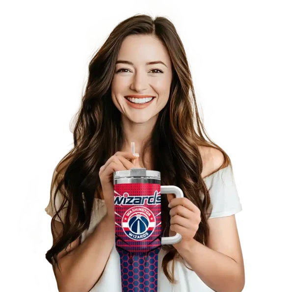 personalized washington wizards hex texture blue curved tumbler premium grade 1.webp