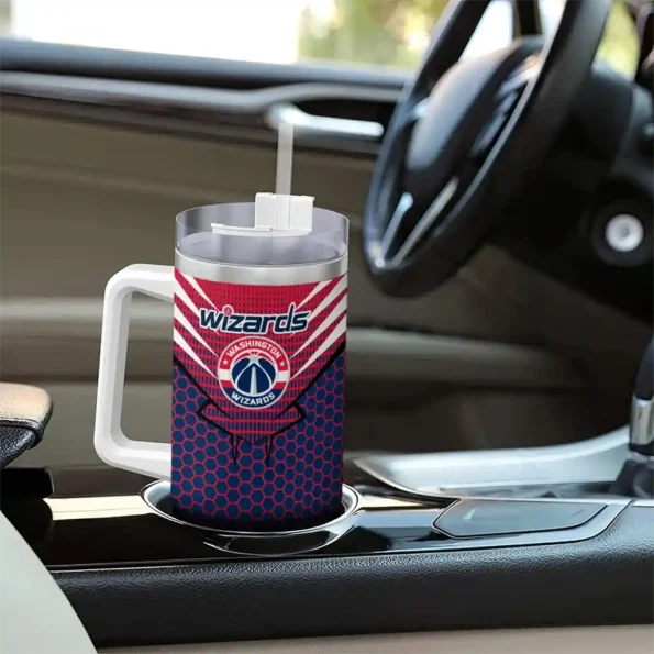 personalized washington wizards hex texture blue curved tumbler trendy 1.webp