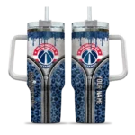 personalized washington wizards leopard zipper blue curved tumbler best selling 1.webp