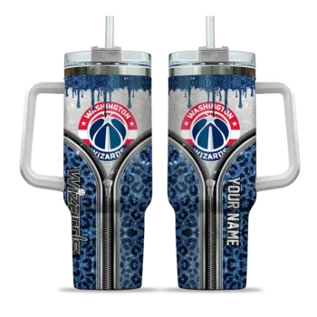 personalized washington wizards leopard zipper blue curved tumbler best selling 1.webp