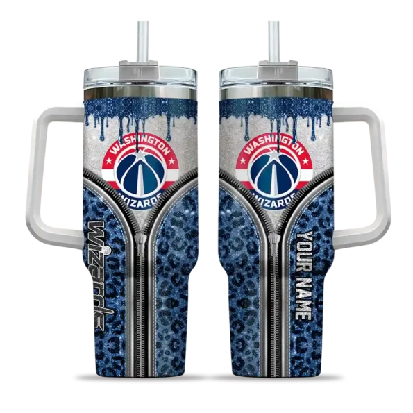personalized washington wizards leopard zipper blue curved tumbler best selling 1.webp