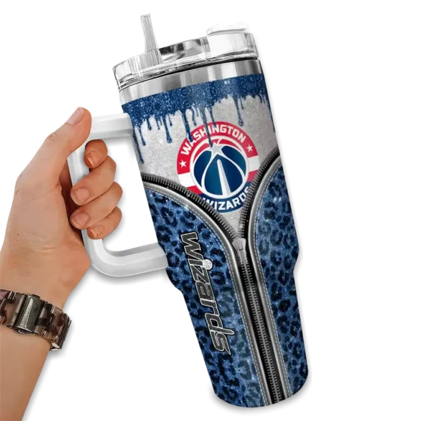personalized washington wizards leopard zipper blue curved tumbler fashion forward 1.webp