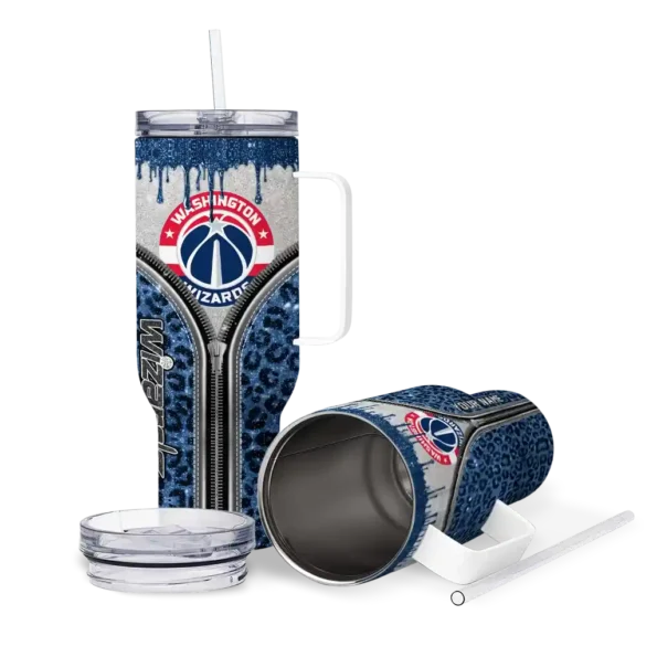 personalized washington wizards leopard zipper blue curved tumbler high quality 1.webp
