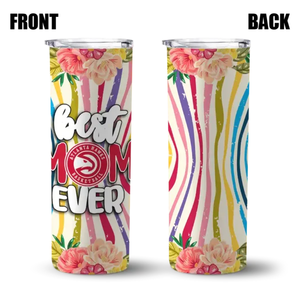 atlanta hawks flower cluster skinny tumbler fashion forward.webp