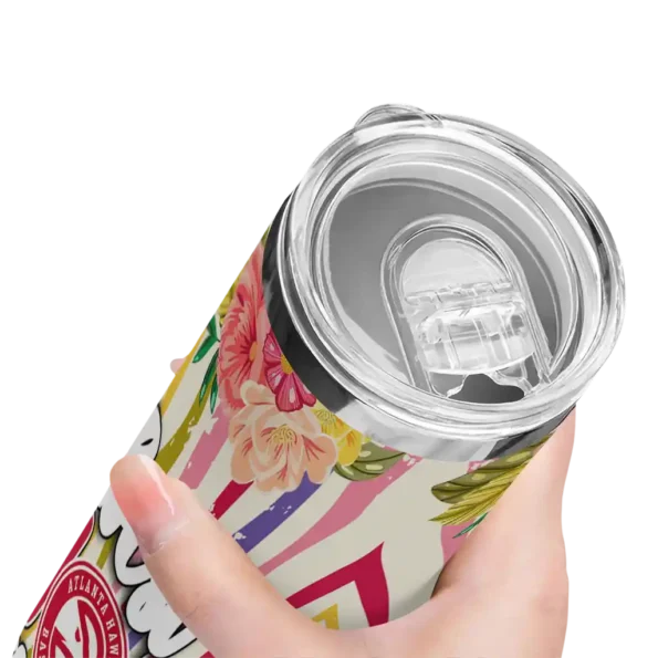 atlanta hawks flower cluster skinny tumbler high quality.webp