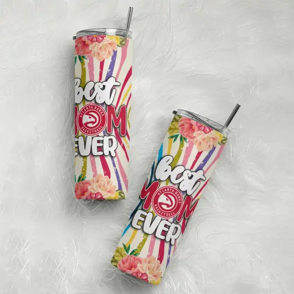 atlanta hawks flower cluster skinny tumbler top rated.webp