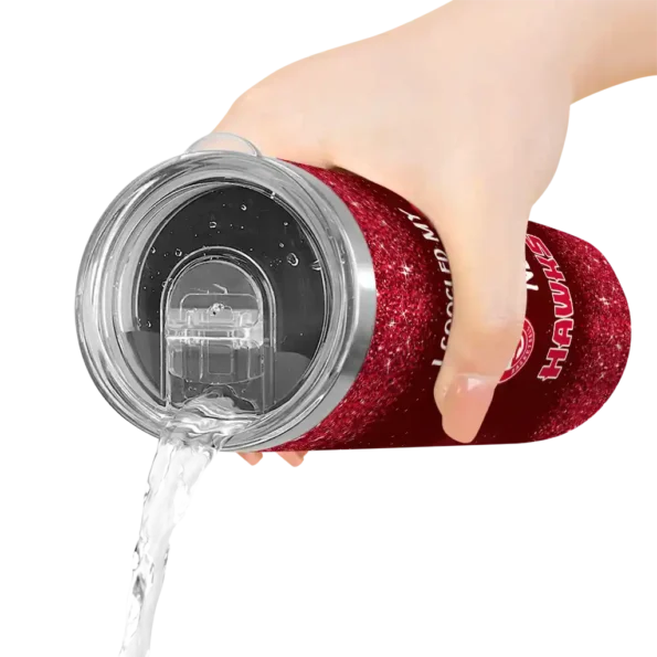 atlanta hawks radiant glitter red skinny tumbler latest model.webp