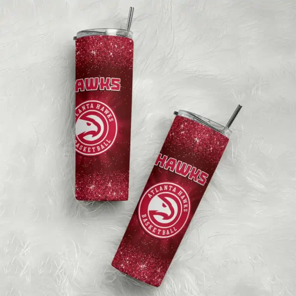 atlanta hawks radiant glitter red skinny tumbler top rated.webp