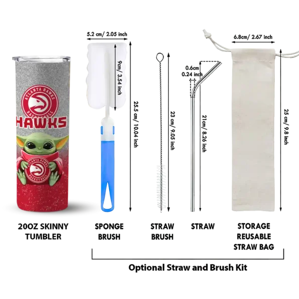 atlanta hawks yoda smile red skinny tumbler new arrival.webp