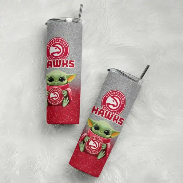 atlanta hawks yoda smile red skinny tumbler top rated.webp