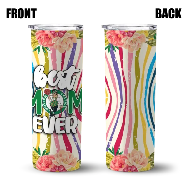 boston celtics flower cluster skinny tumbler fashion forward.webp