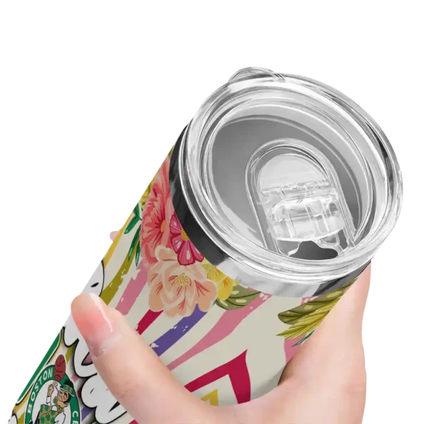 boston celtics flower cluster skinny tumbler high quality.webp