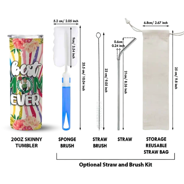 boston celtics flower cluster skinny tumbler new arrival.webp