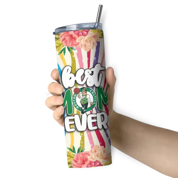boston celtics flower cluster skinny tumbler premium grade.webp