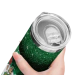 boston celtics radiant glitter green skinny tumbler best selling 1.webp