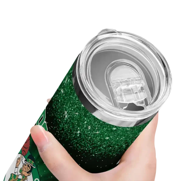 boston celtics radiant glitter green skinny tumbler high quality.webp