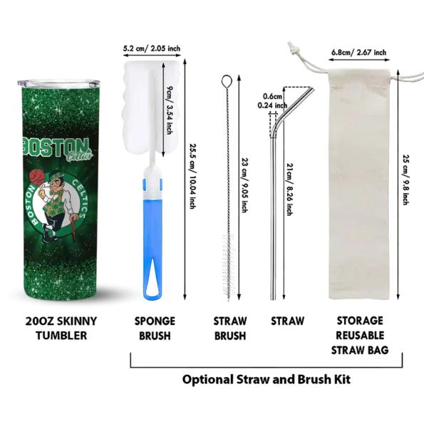 boston celtics radiant glitter green skinny tumbler new arrival.webp