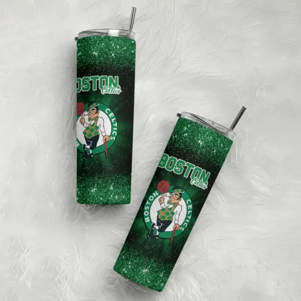 boston celtics radiant glitter green skinny tumbler top rated.webp