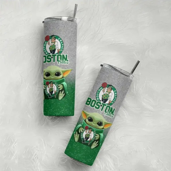 boston celtics yoda smile green skinny tumbler top rated.webp