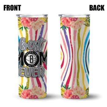 brooklyn nets flower cluster skinny tumbler fashion forward.webp