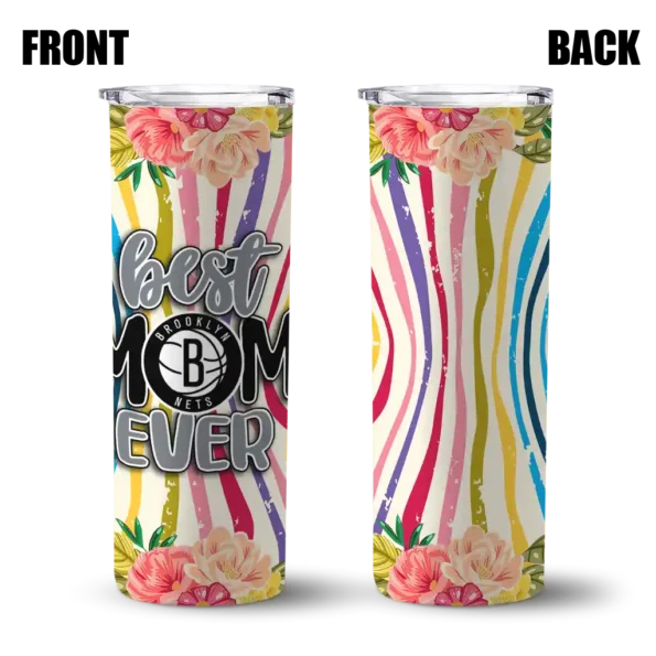 brooklyn nets flower cluster skinny tumbler fashion forward.webp