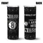 brooklyn nets radiant glitter black skinny tumbler best selling 1.webp