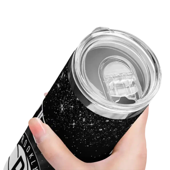 brooklyn nets radiant glitter black skinny tumbler high quality.webp