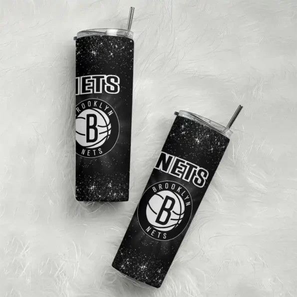 brooklyn nets radiant glitter black skinny tumbler top rated.webp