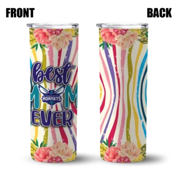 charlotte hornets flower cluster skinny tumbler fashion forward.webp