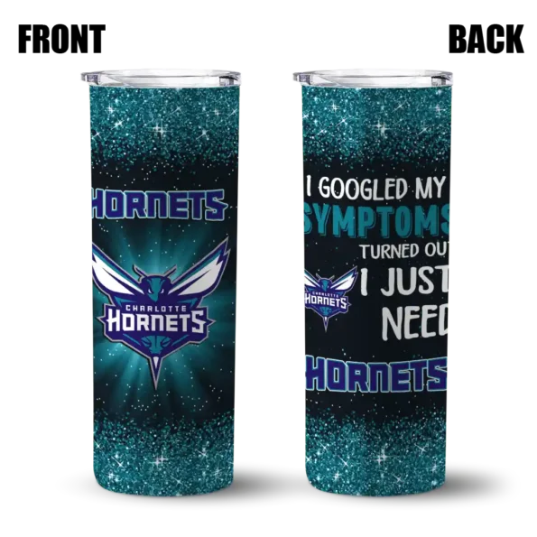 charlotte hornets radiant glitter teal skinny tumbler fashion forward.webp