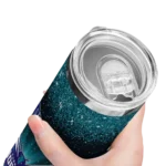 charlotte hornets radiant glitter teal skinny tumbler best selling 1.webp