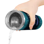 charlotte hornets radiant glitter teal skinny tumbler best selling 1.webp