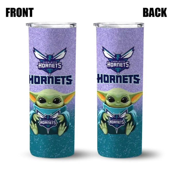 charlotte hornets yoda smile teal skinny tumbler fashion forward.webp