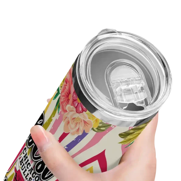 chicago bulls flower cluster skinny tumbler high quality.webp
