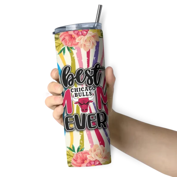 chicago bulls flower cluster skinny tumbler premium grade.webp