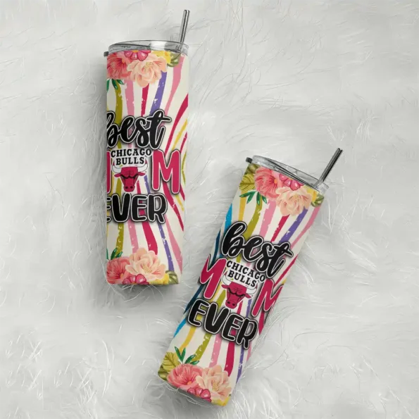 chicago bulls flower cluster skinny tumbler top rated.webp