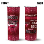 chicago bulls radiant glitter red skinny tumbler best selling 1.webp