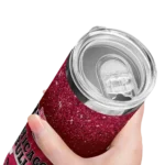 chicago bulls radiant glitter red skinny tumbler best selling 1.webp