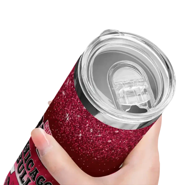 chicago bulls radiant glitter red skinny tumbler high quality.webp