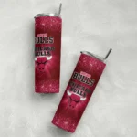chicago bulls radiant glitter red skinny tumbler best selling 1.webp