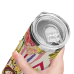 cleveland cavaliers flower cluster skinny tumbler best selling 1.webp
