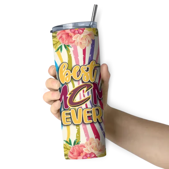 cleveland cavaliers flower cluster skinny tumbler premium grade.webp